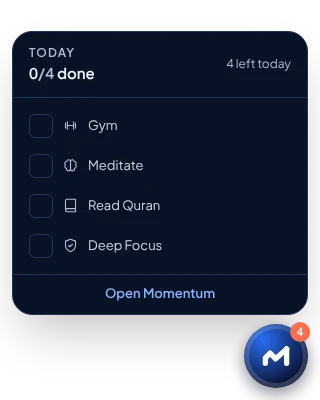 Bubble card with today's habits to check off